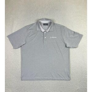 Boeing Polo Shirt Mens Medium Gray Performance Stretch Logo Golf Casual